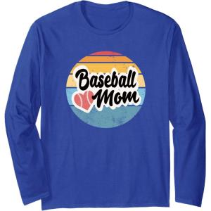 image:imageBaseball Mom Retro  Gift for Mother Long Sleeve TShirtRoyal Blue