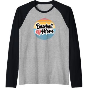 image:imageBaseball Mom Retro  Gift for Mother Raglan Baseball TeeBlackAthletic Heather