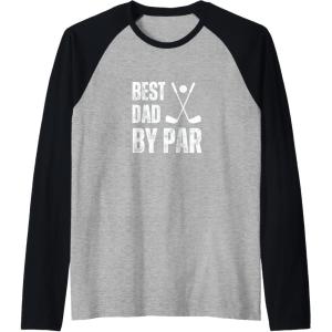 image:imageFunny Best Dad By Par Golf Gift Raglan Baseball TeeBlackAthletic Heather