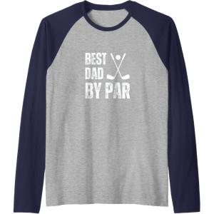 image:imageFunny Best Dad By Par Golf Gift Raglan Baseball TeeNavy BlueAthletic Heather