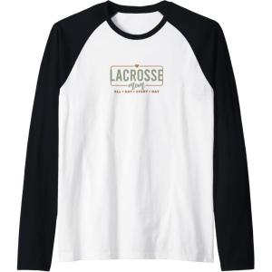 image:imageLacrosse Mom All Day Every Day  Sports Mom Gifts Raglan Baseball TeeBlackWhite
