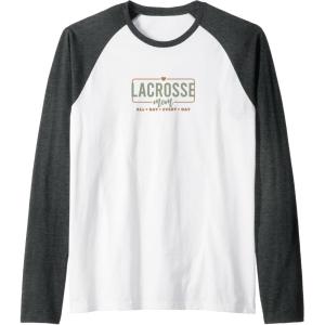 image:imageLacrosse Mom All Day Every Day  Sports Mom Gifts Raglan Baseball TeeDark Heather GreyWhite
