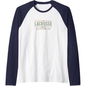 image:imageLacrosse Mom All Day Every Day  Sports Mom Gifts Raglan Baseball TeeNavy BlueWhite