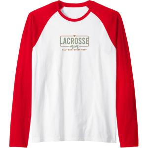 image:imageLacrosse Mom All Day Every Day  Sports Mom Gifts Raglan Baseball TeeRedWhite