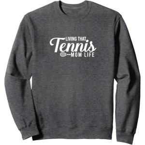 image:imageLiving that Tennis Mom Life  Sports Mom Gifts SweatshirtDark Heather Grey