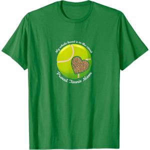 image:imageMy whole heart is in the court Proud Tennis Mom TShirtKelly Green