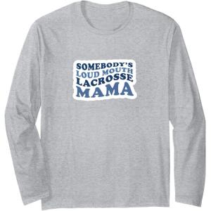 image:imageSomebodys Loud Mouth Lacrosse Mama  Sports Mom Gifts Long Sleeve TShirtHeather Grey