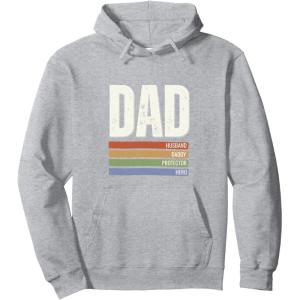 image:imageDad Husband Daddy Protector Hero Gift Pullover HoodieHeather Grey