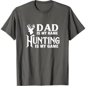 image:imageDad is my Name Hunting is My Game  Men Dad Uncle Gift TShirtAsphalt Grey