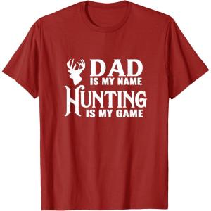 image:imageDad is my Name Hunting is My Game  Men Dad Uncle Gift TShirtCranberry Red