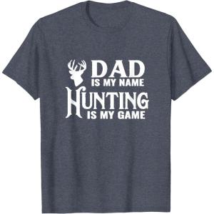 image:imageDad is my Name Hunting is My Game  Men Dad Uncle Gift TShirtHeather Blue