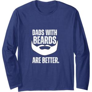 image:imageDads with Beards are Better Long Sleeve TShirtNavy Blue