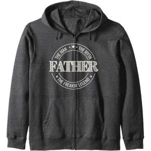 image:imageFather  The Man The Myth The Legend Gift Zip HoodieDark Heather Grey