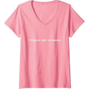 image:imageWomens Original Baby Whisperer  New Dad Dad To Be Gift VNeck TShirtPink