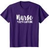 image:imageNurse Fueled by Caffeine  Great Nurse Gift Medical Worker TShirtPurple