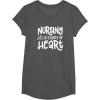 image:imageNursing is a Work of Heart  Gift for Nurses TShirtAsphalt Grey
