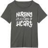 image:imageNursing is a Work of Heart  Gift for Nurses TShirtAsphalt Grey