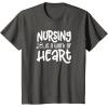 image:imageNursing is a Work of Heart  Gift for Nurses TShirtAsphalt Grey