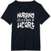 image:imageNursing is a Work of Heart  Gift for Nurses TShirtBlack