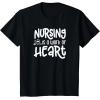 image:imageNursing is a Work of Heart  Gift for Nurses TShirtBlack