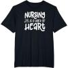 image:imageNursing is a Work of Heart  Gift for Nurses TShirtBlack