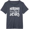 image:imageNursing is a Work of Heart  Gift for Nurses TShirtHeather Blue
