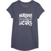 image:imageNursing is a Work of Heart  Gift for Nurses TShirtHeather Blue