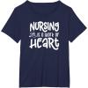 image:imageNursing is a Work of Heart  Gift for Nurses TShirtNavy Blue