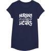 image:imageNursing is a Work of Heart  Gift for Nurses TShirtNavy Blue
