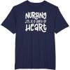 image:imageNursing is a Work of Heart  Gift for Nurses TShirtNavy Blue