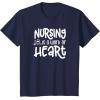 image:imageNursing is a Work of Heart  Gift for Nurses TShirtNavy Blue