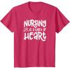 image:imageNursing is a Work of Heart  Gift for Nurses TShirtRed Heather