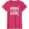 image:imageNursing is a Work of Heart  Gift for Nurses TShirtRed Heather
