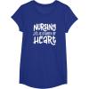 image:imageNursing is a Work of Heart  Gift for Nurses TShirtRoyal Blue