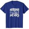 image:imageNursing is a Work of Heart  Gift for Nurses TShirtRoyal Blue