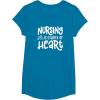 image:imageNursing is a Work of Heart  Gift for Nurses TShirtSapphire Blue