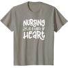 image:imageNursing is a Work of Heart  Gift for Nurses TShirtSlate Grey