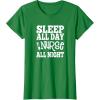 image:imageSleep All Day Nurse All Night  Gift for Nurses TShirtKelly Green