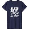 image:imageSleep All Day Nurse All Night  Gift for Nurses TShirtNavy Blue