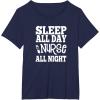 image:imageSleep All Day Nurse All Night  Gift for Nurses TShirtNavy Blue