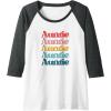image:imageAuntie Colorful Retro Gift Raglan Baseball TeeDark Heather GreyWhite