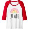 image:imageBe Kind Gifts for Women Girlfriend Sister Aunt and More Raglan Baseball TeeRedWhite