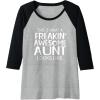image:imageFreakin Awesome Aunt Looks Like  Gift for Aunts Auntie Raglan Baseball TeeBlackAthletic Heather