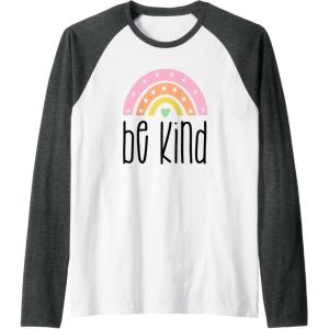 image:imageBe Kind Gifts for Women Girlfriend Sister Aunt and More Raglan Baseball TeeDark Heather GreyWhite