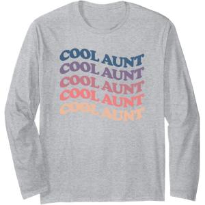 image:imageCool aunt retro rainbow gift for aunts and auntie Long Sleeve TShirtHeather Grey