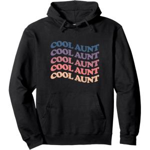image:imageCool aunt retro rainbow gift for aunts and auntie Pullover HoodieBlack