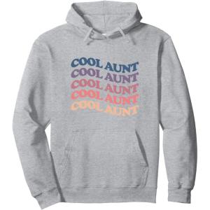 image:imageCool aunt retro rainbow gift for aunts and auntie Pullover HoodieHeather Grey