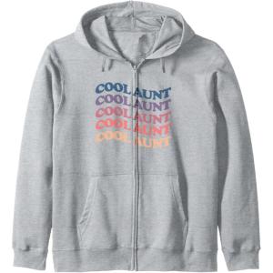 image:imageCool aunt retro rainbow gift for aunts and auntie Zip HoodieHeather Grey