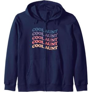 image:imageCool aunt retro rainbow gift for aunts and auntie Zip HoodieNavy Blue