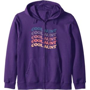 image:imageCool aunt retro rainbow gift for aunts and auntie Zip HoodiePurple
